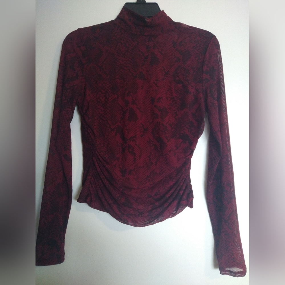 Guess Red Ruched Blouse